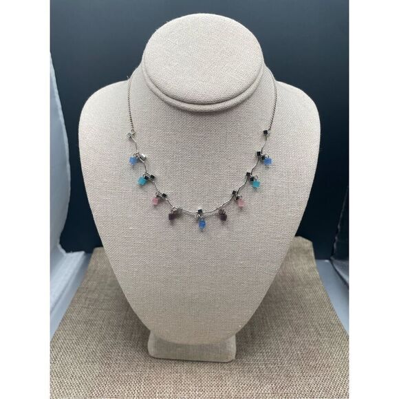 Lia Sophia Chatterbox Necklace Adjustable Silver Tone - Picture 7 of 7